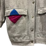 90s Vintage grannycore reversible sweatshirt jacket, gray and blue, Size XL Photo 3