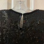 VTG Stenay Black Sequin Floral Scalloped Edge Blouse M Size M Photo 10