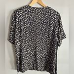 Vintage Boho Mixed Print Button Down Top Blouse Ethnic Border, Indie Folk Shirt Black Size 1X Photo 9