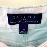 Talbots Simply Flattering 5 Pocket Mint Baby Blue Stretch Jeans 10 Photo 3
