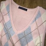 Brandy Melville Pink and blue Gingham sweater vest Photo 1
