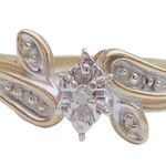 Solitaire GENUINE DIAMONDS  RING 10K YELLOW & WHITE GOLD Sz 7.25 Photo 4