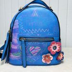 Expressions NYC blue little backpack with flowers Photo 0