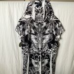 One World  Beach Monarch Butterfly Patterned Coverup- Hood- Drawstring waist- S Photo 11