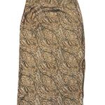 Walter Baker NWT Satin Brown, Black & Cream Paisley Satin Pencil Midi Skirt Sz 2 Photo 1