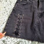 Topshop Black Denim Side Lace Skirt Photo 1