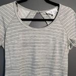 Madison Square Gray And White Striped Backless Dress Size L Photo 2