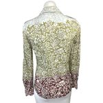 Tory Burch Green Brown Blue Colorblock Floral Button Down Shirt Top Size 2 Photo 1