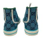 Gucci Tennis 1977 High Top Sneakers Turquoise Navy Logo Monogram Size 37 Photo 8