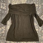 Lou & grey  Off Shoulder 3/4 Length Sleeves Charcoal‎ Gray Blouse Size XS NWT Photo 4