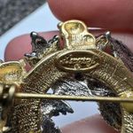 Danecraft Two Tone Christmas Holiday Wreath Teddy Bears With Bow Brooch Pin Photo 4