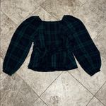 Old Navy Puff Sleeve Plaid Smocked Wrap Blouse NEW Tartan Plaid Size Small Photo 8