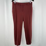 Theory  Treeca 2 Betoken Wool Blend Pants‎ in Burgundy Size 4 Photo 2