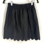 J.Crew  Women's Linen Blend Scalloped Hem Paper Bag Waist Skirt Black Size‎ 2 Photo 0