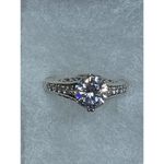 DQ CZ 8.44mm Cubic Zirconia High Setting Sterling Silver CZ accents SZ 11 Ring Photo 3