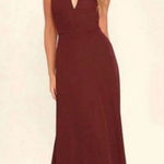 Lulus Lulu’s Beauty and Grace burgundy maxi dress Photo 0