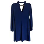 Norma Kamali Ever Last Electric Blue Cut Out Long Sleeve Cocktail Mini Dress S Photo 8