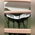 ZARA Olive Embroidered Button-Up Blouse Size XS Photo 6