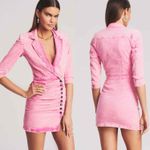 Retrofete Willa Denim Mini Dress Vintage Pink Size Large Stretch Distressed Photo 11