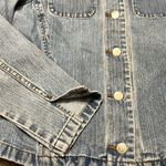 Caslon  Denim Jacket Women's Petite Casual Button Front Faded Medium Washed Sz S Photo 3