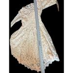 Free People Cream 3/4 Sleeve Lace Overlay V-shaped Fit & Flare A-line Dress 2 Photo 6