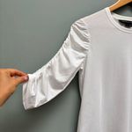 Veronica Beard Waldorf Ruched-Sleeve T-Shirt in White XS Photo 8
