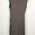 Three Dots  Draped Front Sleeveless Knit Dress Taupe M Photo 4