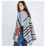 Marine layer  Levi Wrap Rosewood Stripe 100% Acrylic Poncho Wearable Blanket OS Photo 2