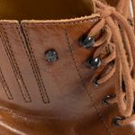 Etienne Aigner Brown Leather Ankle Boots Womens 7.5 Lace Up Combat Booties-flaw Photo 4