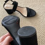 Bar III NEW Suede Block Heel Sandals High Heeled Shoes 8.5 Black Minimal NWOB Photo 3