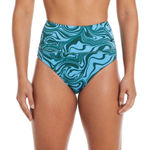 Nike Swirl High Waist Swim Bottoms NWT size XXL Ribbed in Aquarius Blue Photo 0