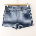 American Eagle next level stretch Engineer stripe hi rise shortie jean shorts 0 Photo 9