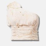 Torrid New  Chiffon Foil One Shoulder Crop Top star clusters size 2x Photo 2