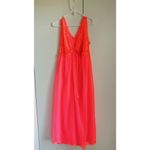 Vintage Lingerie Nightie Neon Coral Orange Lace Size M/Large Fit Bright Photo 1