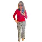 SILX By August Silk Red Fur Lined Cardigan Top Size Medium Photo 2