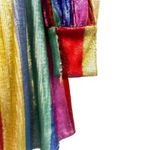 RIXO Ava Rainbow Sequin Stripe Mini Dress Balloon Sleeve Long Sleeve XS Photo 13