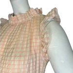 Calixta Gorg Pink Plaid Ruffle Dress Size Small .#87 White Photo 4