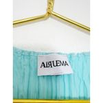 Alquema 3/4 Sleeve Smash Pocket Midi Dress Size Medium Glossy Ice Blue Crinkle Photo 4