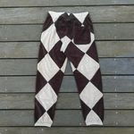 Teddy Fresh Brown/Tan Checkered Diamond Velour  Sweatpants Photo 4