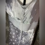 Attention Gray Polka Dot Plunge Tank Top Blouse Photo 5