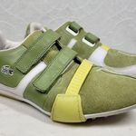 Lacoste Womens Vito Driving Shoe 9 Green White Leather Suede Hook & Loop Sneaker Photo 3