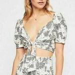 Free People Hampton Gingham Floral Crop Top Photo 0