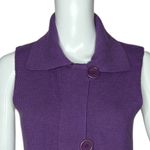Bryan Bradley Sweater Womens Small Purple Vest Sleeveless Button Front Collar Photo 4