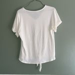 Francesca's women's medium ivory short sleeve tier front hi low top v Photo 7