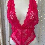 Victoria's Secret  Plunge V-Neck Cutout Lace Mesh Thong Teddy Bodysuit Lingerie S Photo 0