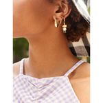 BaubleBar Dalilah Huggie Hoops in Gold One Size Womens small tube Photo 7