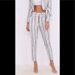 Pretty Little Thing Pretty little things faux leather Grey Front Zip Snake Print Pants sz 8 Photo 4