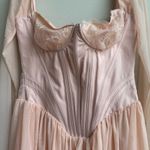 House Of CB Vivi Soft Peach Pink Corset Long Sleeve Party Mini Dress Size Medium Photo 2