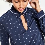 Boden USA Boden Bronwyn Jersey Top Blue White Polka Dot Ruffle Size 4 Photo 3