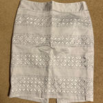 White House | Black Market  White Patterned Pencil Skirt Photo 0